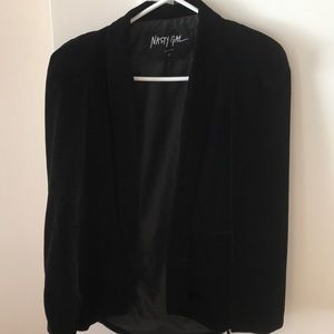 Nasty Gal velvet blazer that doubles as cape
